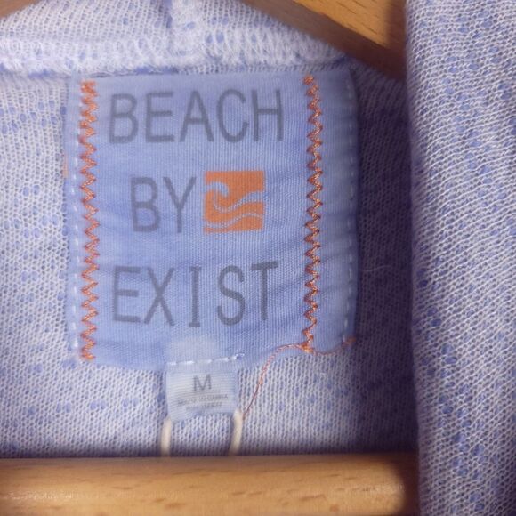 Beach by Exist Cavendish Blue White Hooded Pullover Size M - Picture 2 of 7